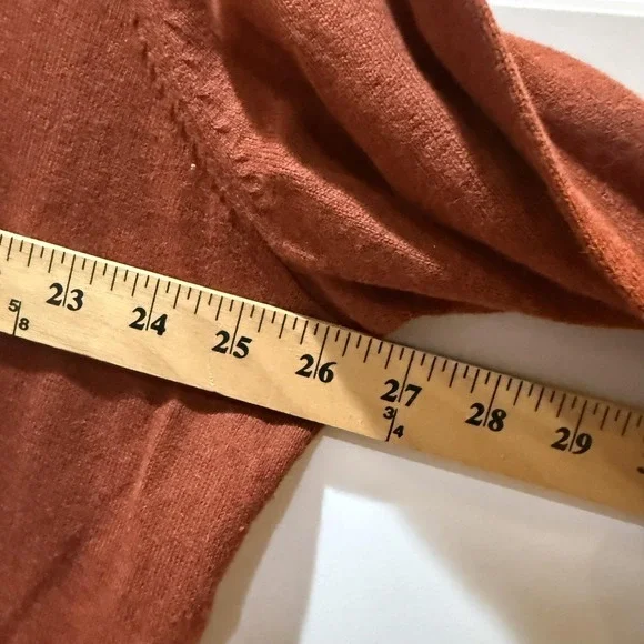 Eddie Bauer Sweater Mens 2XL Brown Cotton Cashmere V Neck Knit Pullover Classic - Picture 6 of 6